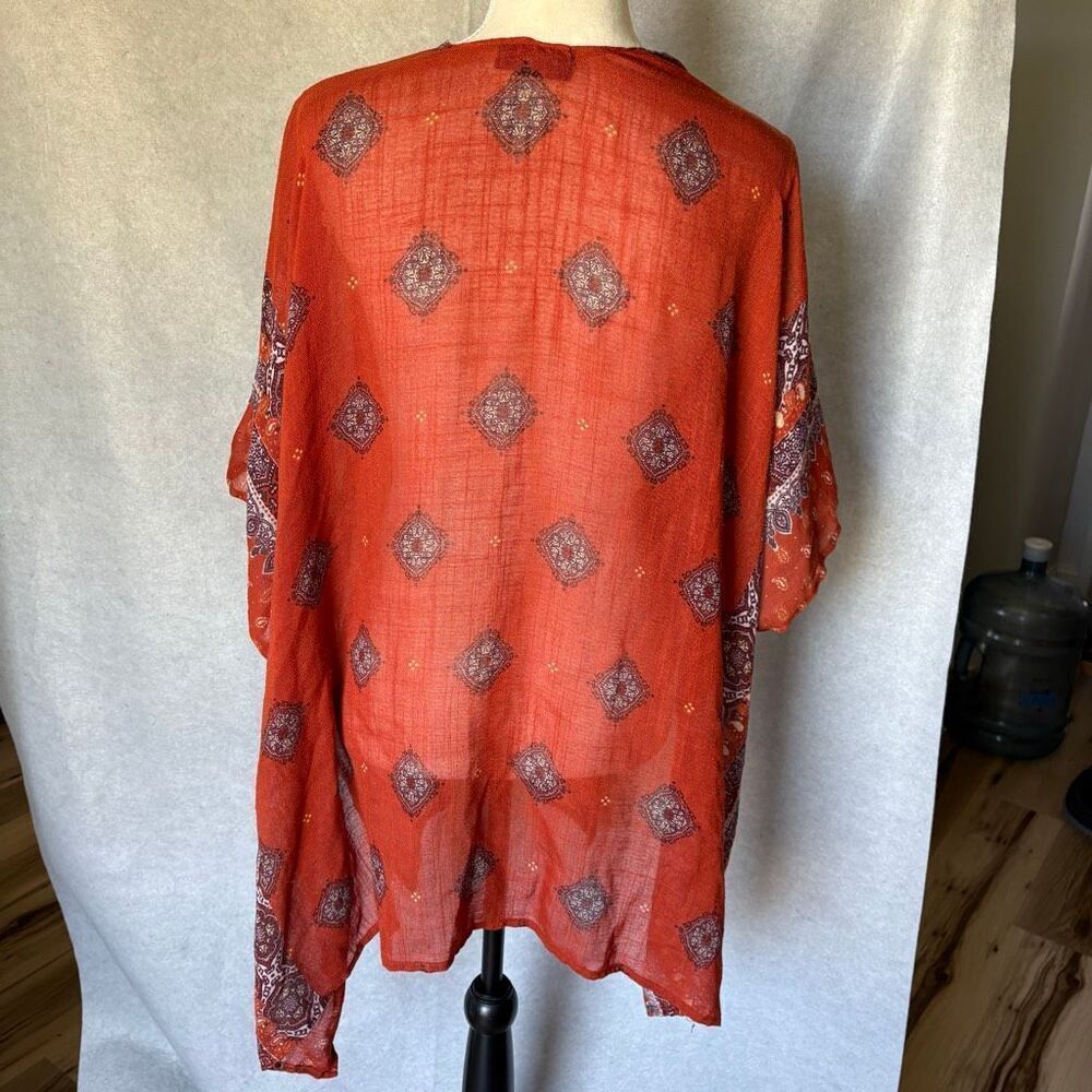 Steve Madden Terracotta Kimono One Size Lightweight Boho - Picture 2 of 4